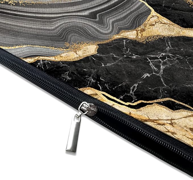 Givotin Cute Makeup Bag for Purse Canvas Waterproof Funny Cosmetic Bags for Women Zipper Travel Toiletry Pouch-Black Marble Makeup Bags