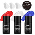 YBUETE Red White Blue Face Body Paint Stick Set for Halloween Cosplay SFX