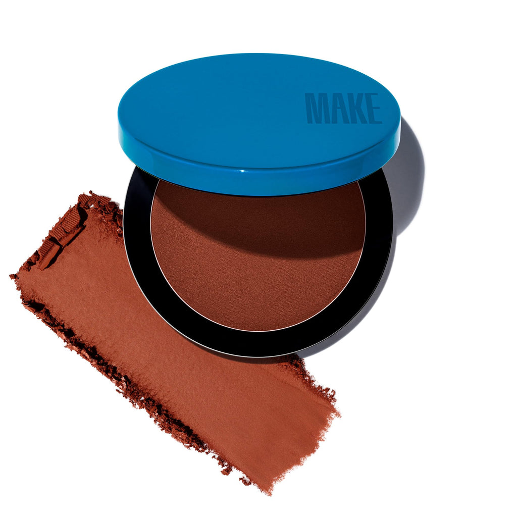 MAKE Beauty Skin Mimetic Microsuede Bronzer Powder - Matte Bronzing Powder Contour, Buildable Formula, Non Comedogenic, Long Lasting Color. Shade - Stellar for Deep Skin