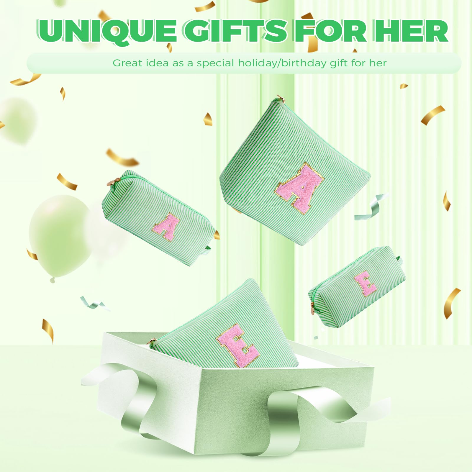 Btffitting Gifts for Teen Girls Women - Birthday Gifts for 10 11 12 13 14 15 16 17 18 Years Old Girl,Makeup Bag Cosmetic Bag,Teacher Gift Trendy Stuff Toiletry Bag - Green,P