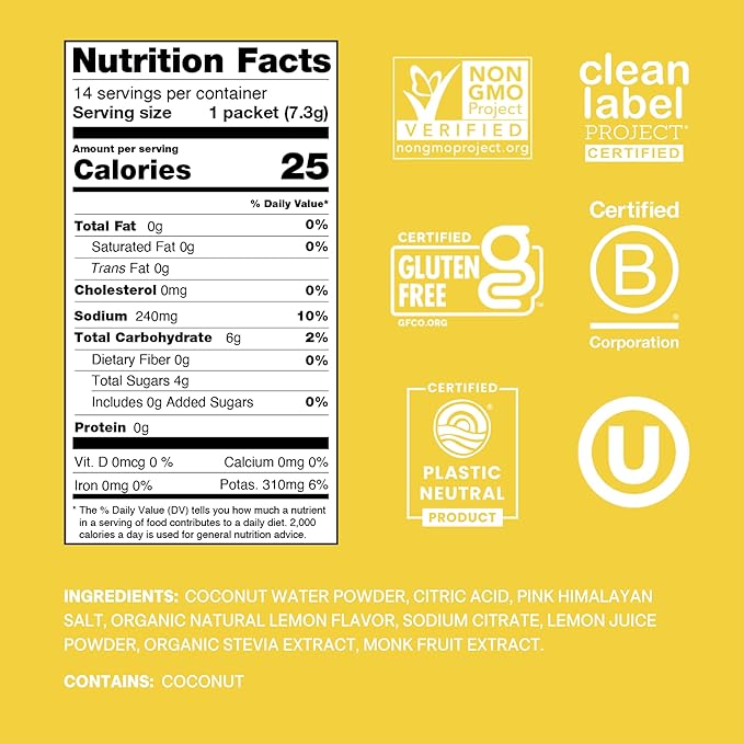 Cure Hydration - Electrolyte Drink Powder Lemonade 14 Packets