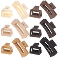Alemaky 12 Pack Square Claw Clips, Big and Small Neutral Rectangle Hair Claw Clips, Non-slip Matte Large Hair Clips for Women,Strong Hold jaw clip for Thick Thin Hair (Neutral)