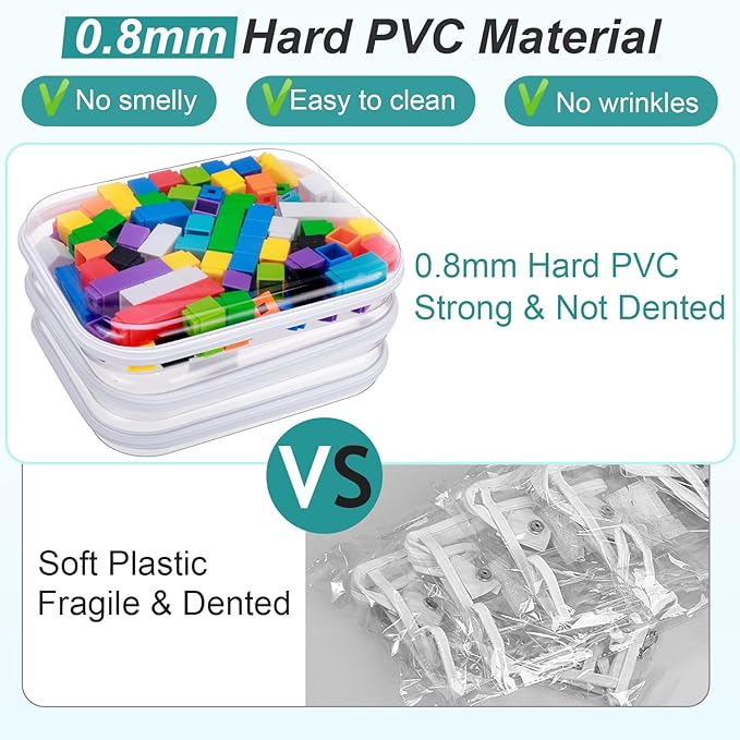 Hoolerry 3 Pcs Clear Hard Zipper Case Hard Plastic Zipper Pouch Makeup Bag Portable Travel Organizer for Cosmetics, Office Supplies, Documents & Toiletries(White,M)