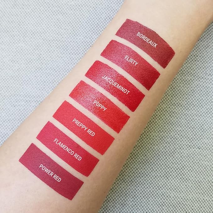 Aromi Bright Red Matte Liquid Lipstick (Preppy Red)
