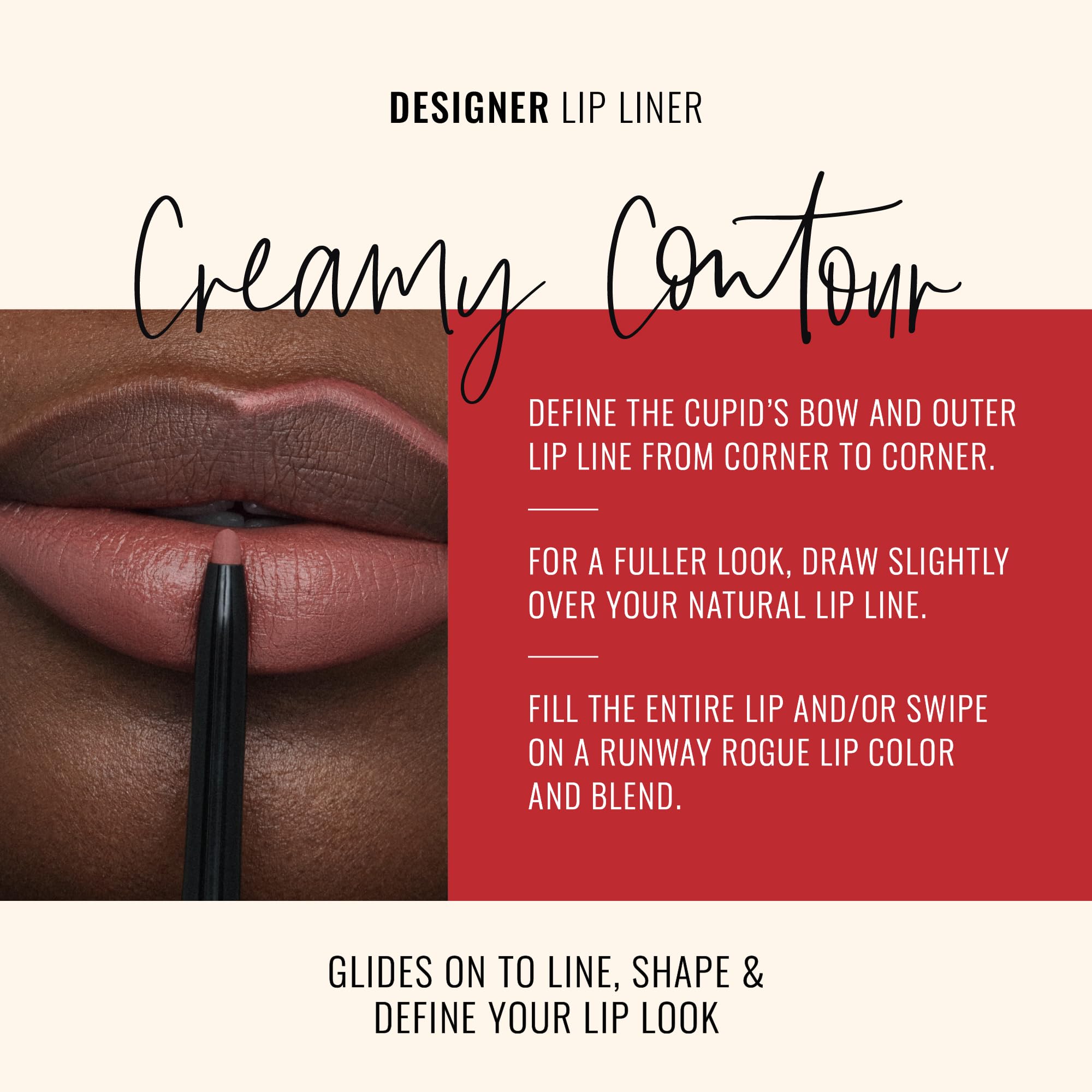 Runway Rogue Matte Lip Liner Pencil with Sharpener, ‘Work it Babe’