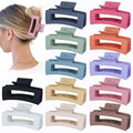 Sisiaipu 12 Pcs Medium Hair Clips, 3.5 Inch, Colorful - Hair Clips for Thick and Thin Hair, Square Claw Clips, Jaw Clips, Bulk Hair Accessories for Women and Girls