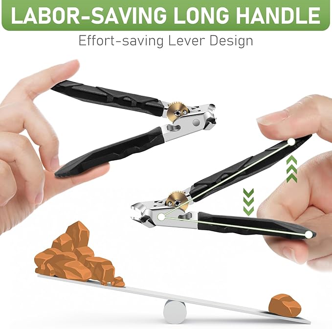 Toenail Clippers for Thick Toenails, Slanted Nail Clippers for Men, Heavy Duty Ingrown Toenail Clippers Nail Cutters, Ultra Sharp Wide Jaw Opening Nail Clippers with Long Handle
