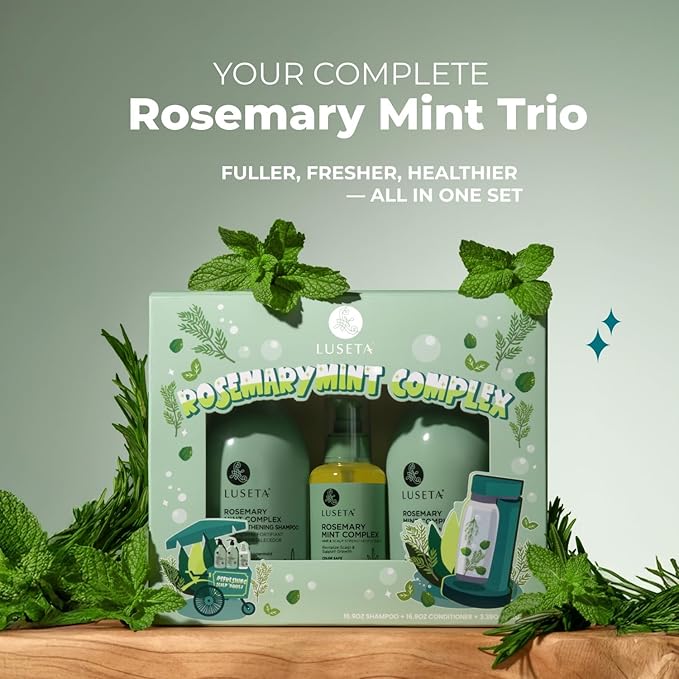 Luseta Rosemary Mint Hair Care Set for Thin Hair, Strengthening，Refreshing