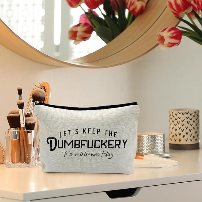 RYYCDOI Funny Makeup Bag - Bad Assed & Cool Gifts for Coworkers & Women - Sarcastic & Gag Gifts - Humor Cosmetic Toiletry Bag