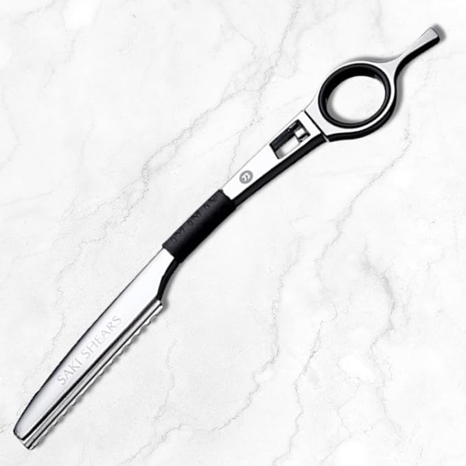 Saki Shears 7 Inch Katana Hair Cutting Scissors for Professionals - 440C Steel With Black Titanium Finish (7" Hair Cutting Shears) (Left Hand, 5.5" Set)