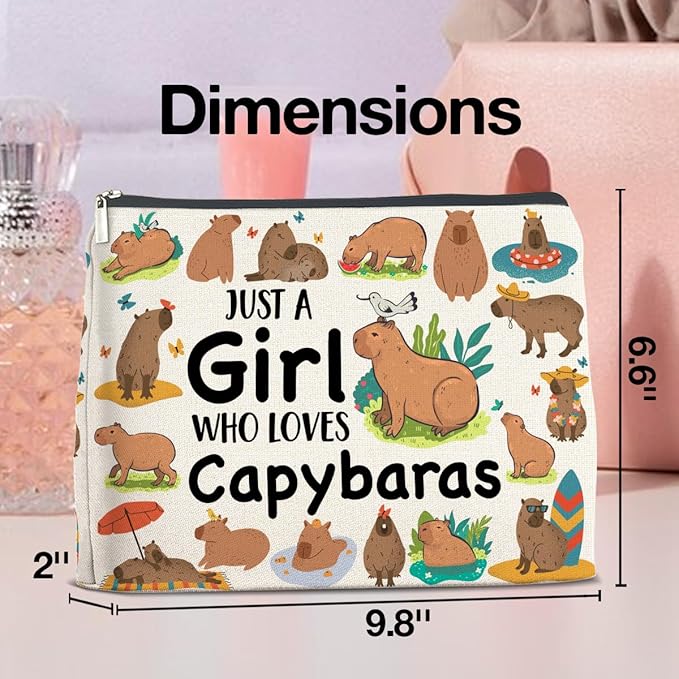 UPNEGE Capybara Lover Gifts Makeup Bag for Teens Women