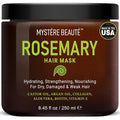 MYSTÉRE BEAUTÉ Rosemary Hair Treatment - with Collagen, Biotin, Argan Oil for Dry, Damaged, Curly Hair - Strengthening Deep Conditioner for Split Ends & Growth - 8.45 fl oz