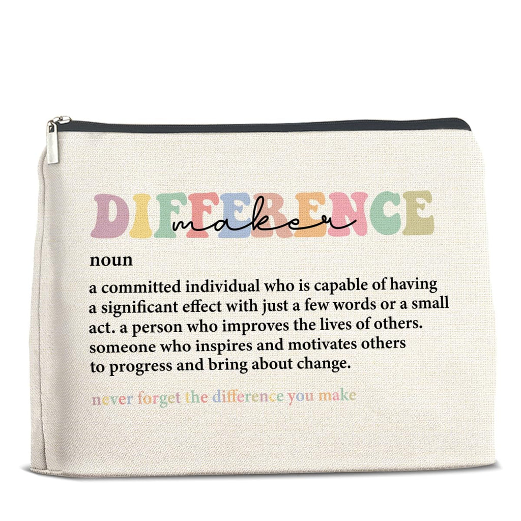 UPNEGE Difference Maker Makeup Bag Thank You Gifts for Mentor Leader Coach Boss Manager Leaving Retirement New Job Going Away, Difference Maker Gifts Cosmetic Bag Zipper Makeup Pouch