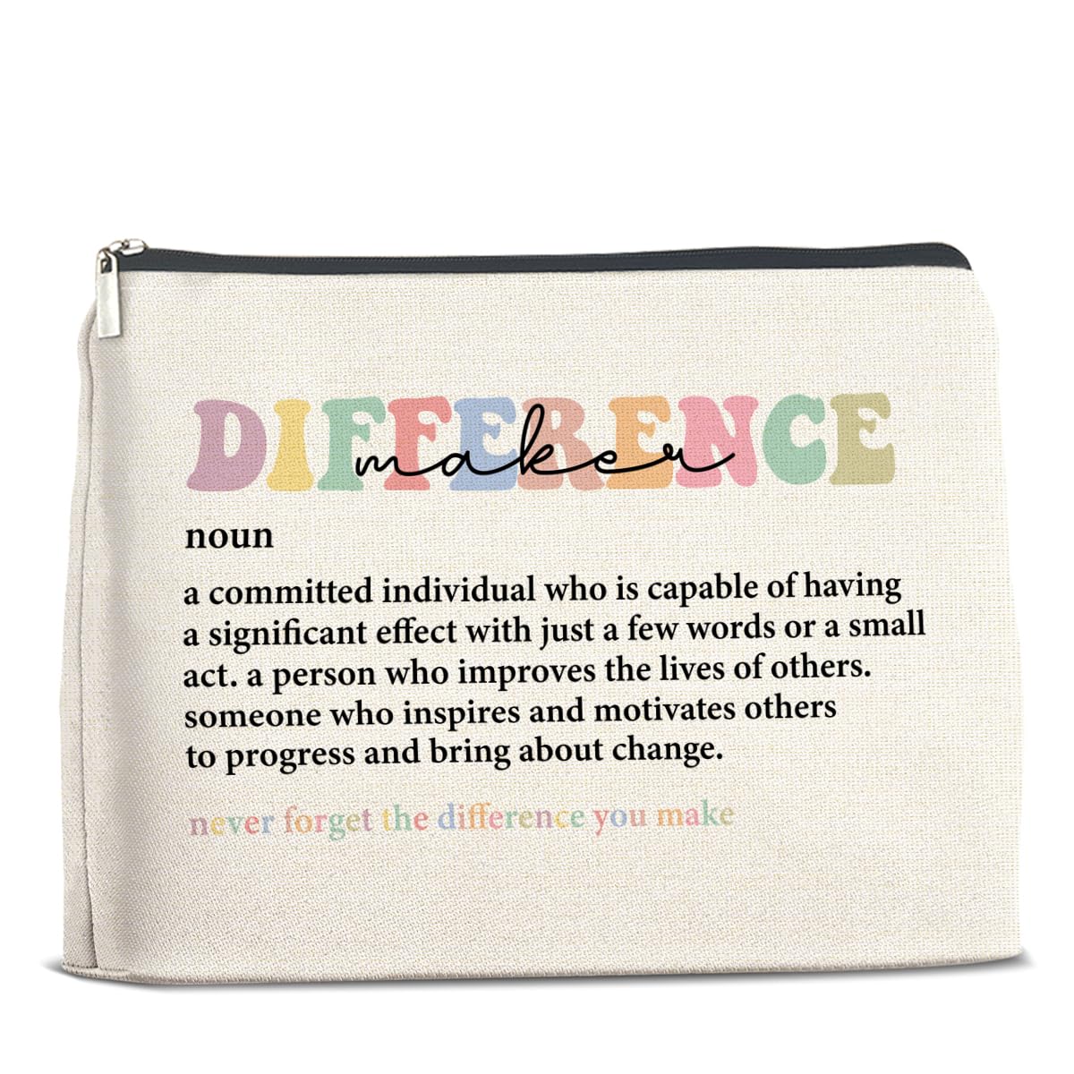 UPNEGE Difference Maker Makeup Bag Thank You Gifts for Mentor Leader Coach Boss Manager Leaving Retirement New Job Going Away, Difference Maker Gifts Cosmetic Bag Zipper Makeup Pouch