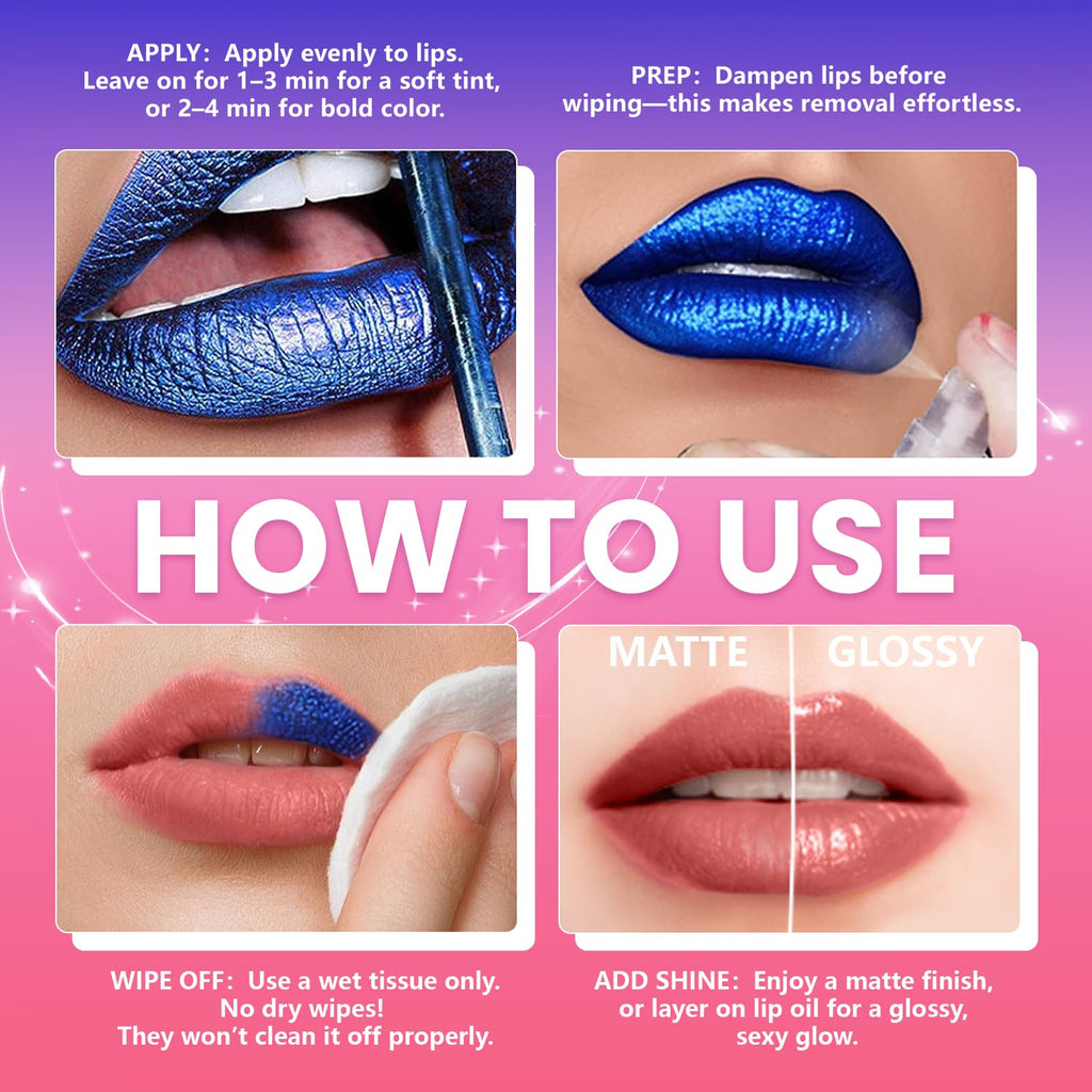 Jolilab Lip Stain Masque,Wipe Off Lip Tint,Waterproof,Transfer proof,Highly Pigmented,Ultra Long Lasting Lip Stain Peel off Makeup With Matte finish for All-day Wear.(#04+#05+#6)