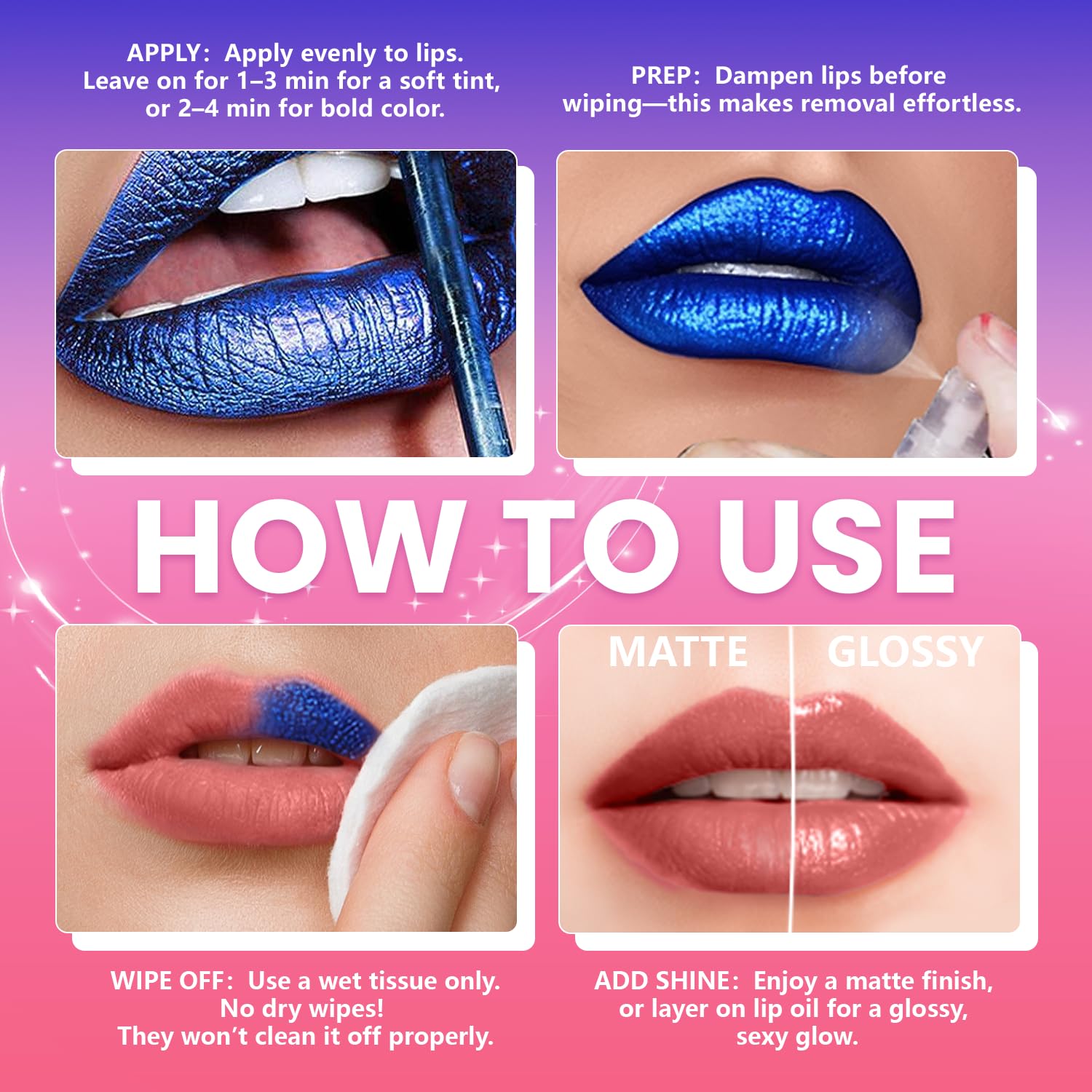 Jolilab Lip Stain Masque,Wipe Off Lip Tint,Waterproof,Transfer proof,Highly Pigmented,Ultra Long Lasting Lip Stain Peel off Makeup With Matte finish for All-day Wear.(#04+#05+#6)