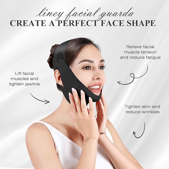 Juskaa Chin Strap for Sleeping,Adjustable Chin Strap,Jaw Strap,Black,L