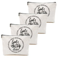 BQXH 4 Pcs Girls Trip Gifts Favors, Girls Weekend Gifts Makeup Bag, Bestie Weekend Bag Toiletry Bag with Liner, Vacation Cosmetic Bag, Friendship Gift for Women Friend Daughter, Graduation Gift
