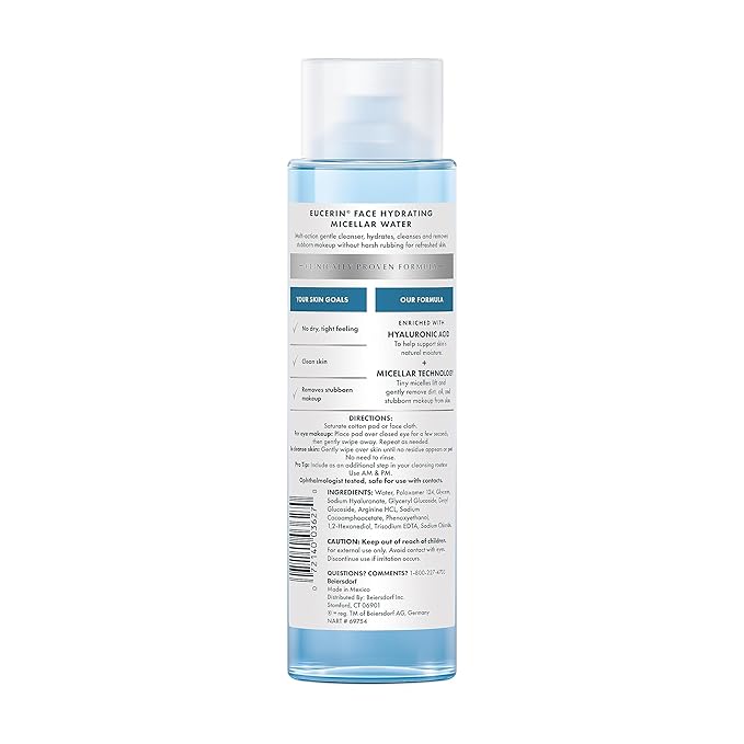 Eucerin Face Gentle Cleansing Hydrating Micellar Water, 13.5 FL OZ
