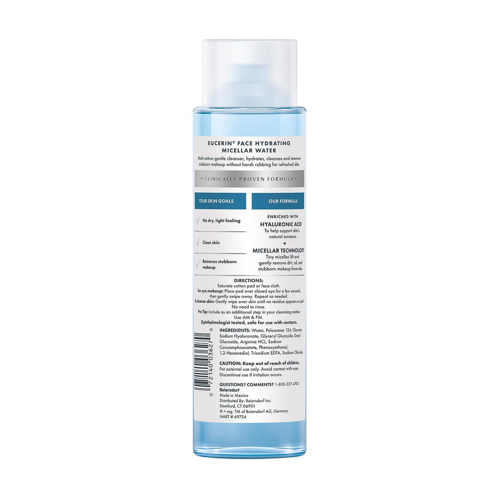 Eucerin Face Gentle Cleansing Hydrating Micellar Water, 13.5 FL OZ
