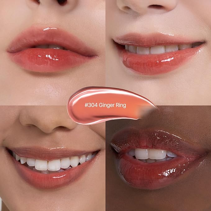 Laka Jelling Nude Gloss, 4.5g/0.15oz, Sheer Hydrating Lip Oil with No Stain, Non-Sticky, Nourishing Gloss for a Glowy Look, K-Beauty (#304 Gingerring)