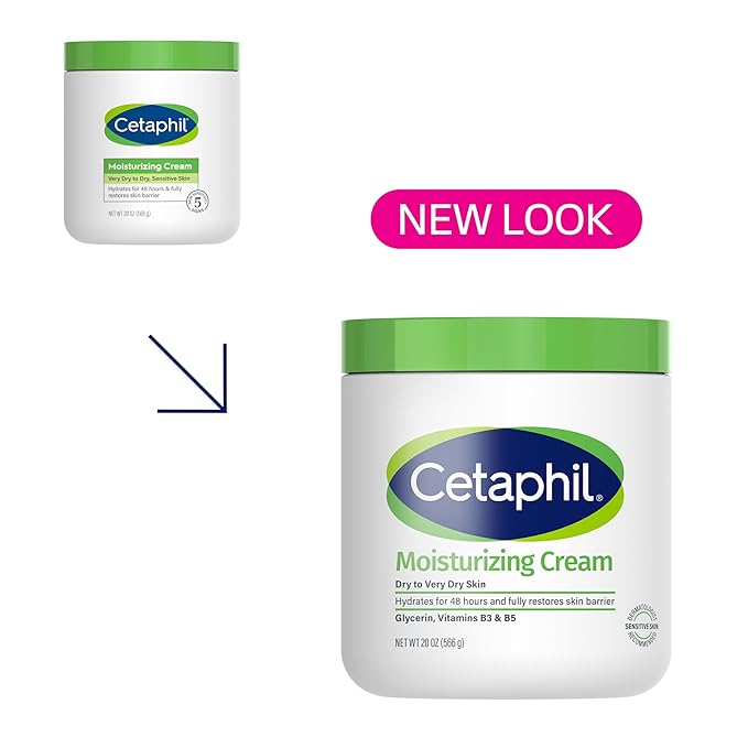 Cetaphil Moisturizing Cream, Face & Body Lotion Dry Sensitive Skin, 20oz