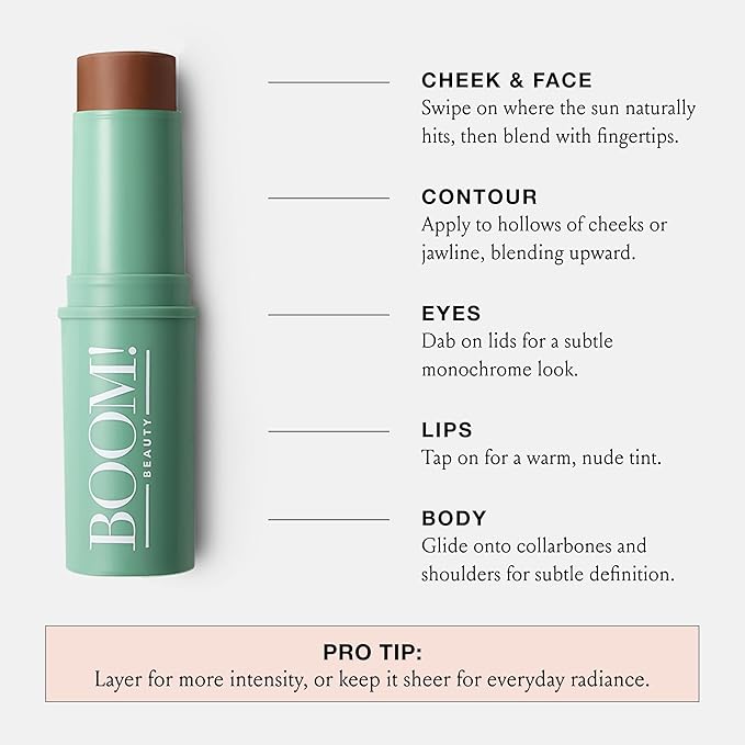 Boomstick Bronze™ 3-in-1 Cream Blush Stick for Eyes, Lips & Cheek