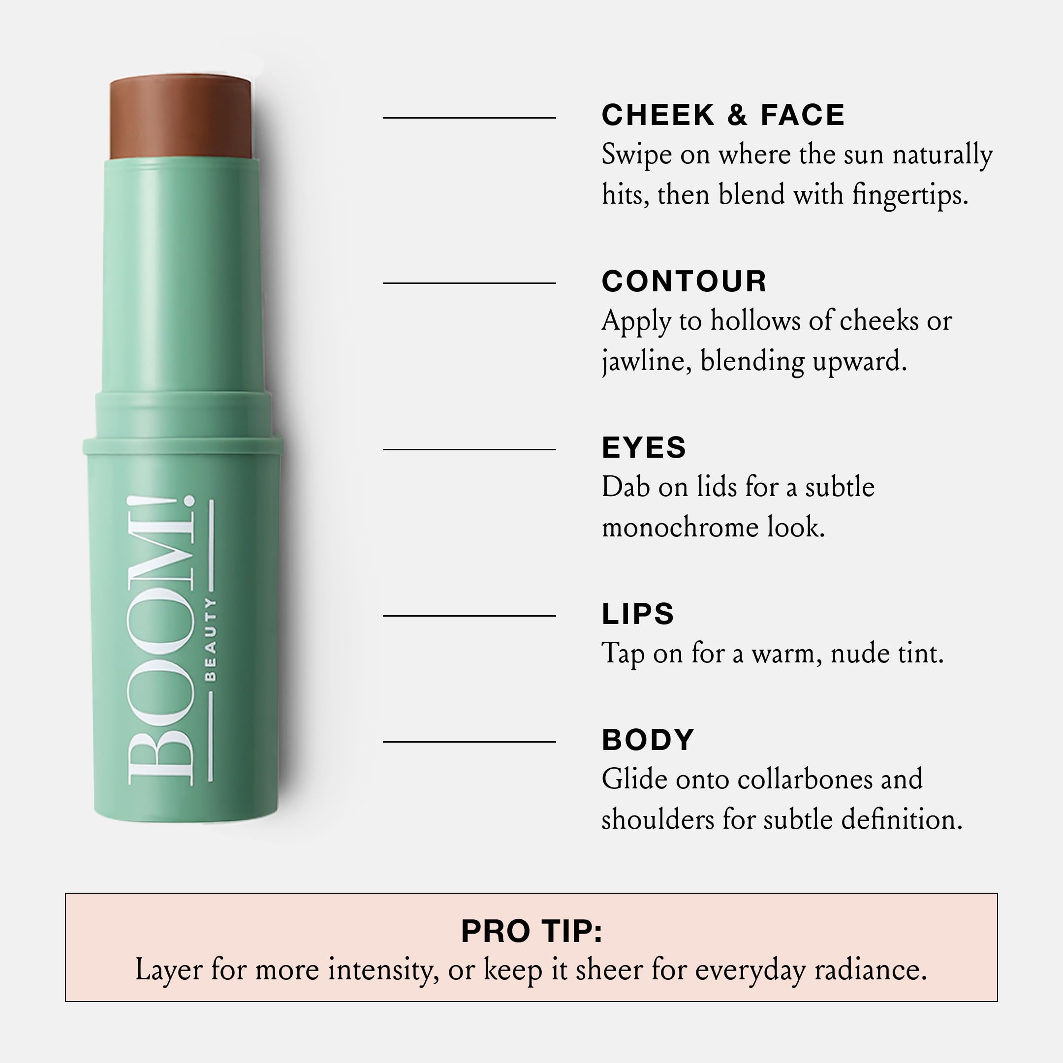 Boomstick Bronze™ 3-in-1 Cream Blush Stick for Eyes, Lips & Cheek