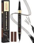 LAVONE Eyebrow Pen, 2-in-1 Waterproof Microblading Brow Pencil, Ebony