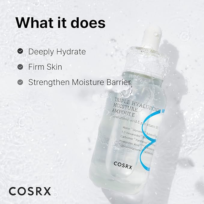 COSRX 3X Hyaluronic Acid Moisture Ampoule For Dry Skin, 1.35 fl.oz