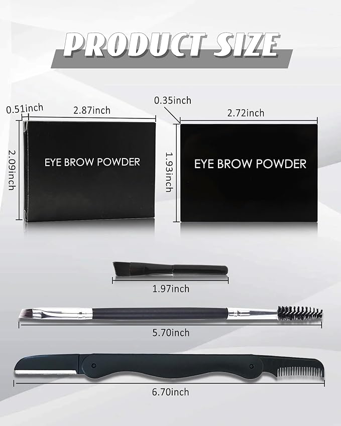Eyebrow Powder Kit, Eye brow Tinting Filler Powder with Razor for Women-02