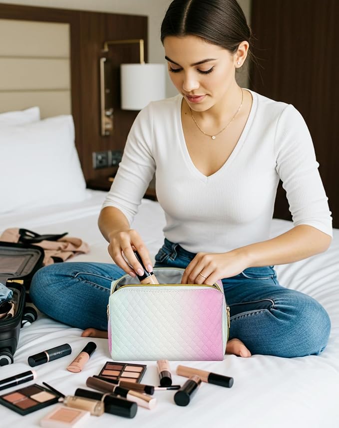 Aosbos Small Makeup Pouch, Travel Cosmetic Bags for Women,Travel Pouch