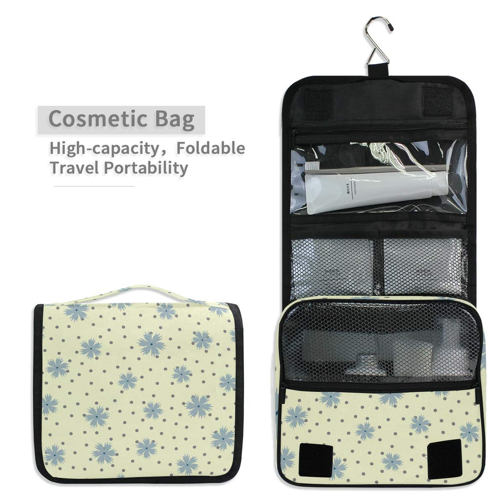 senya Hanging Travel Toiletry Bag Flowers Round Dot Kit Makeup Case Cosmetics Organizer for Men Women overnight