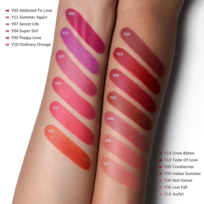 Oulac Nude Matte Lipstick for Women, Lipstick & Blush Duo, Peach Creamy Soft Satin Finish Lipsticks, Moisturising Formula, Rich Color Lightweight Lip Balm, Rose Oil, Vegan & Cruelty-Free| 3.6g (Y08)
