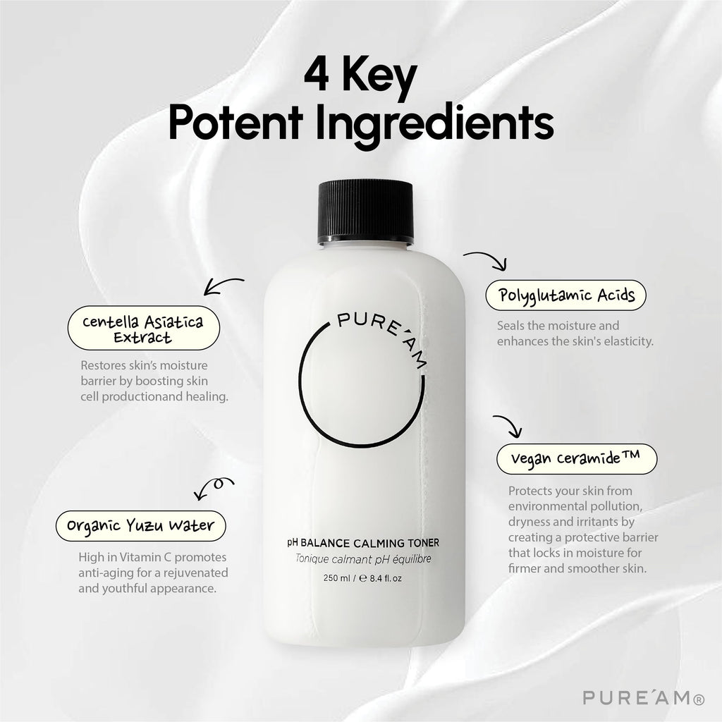 PURE'AM pH Balance Calming Toner for All Skin Types, 8.4 fl. oz, 250ml