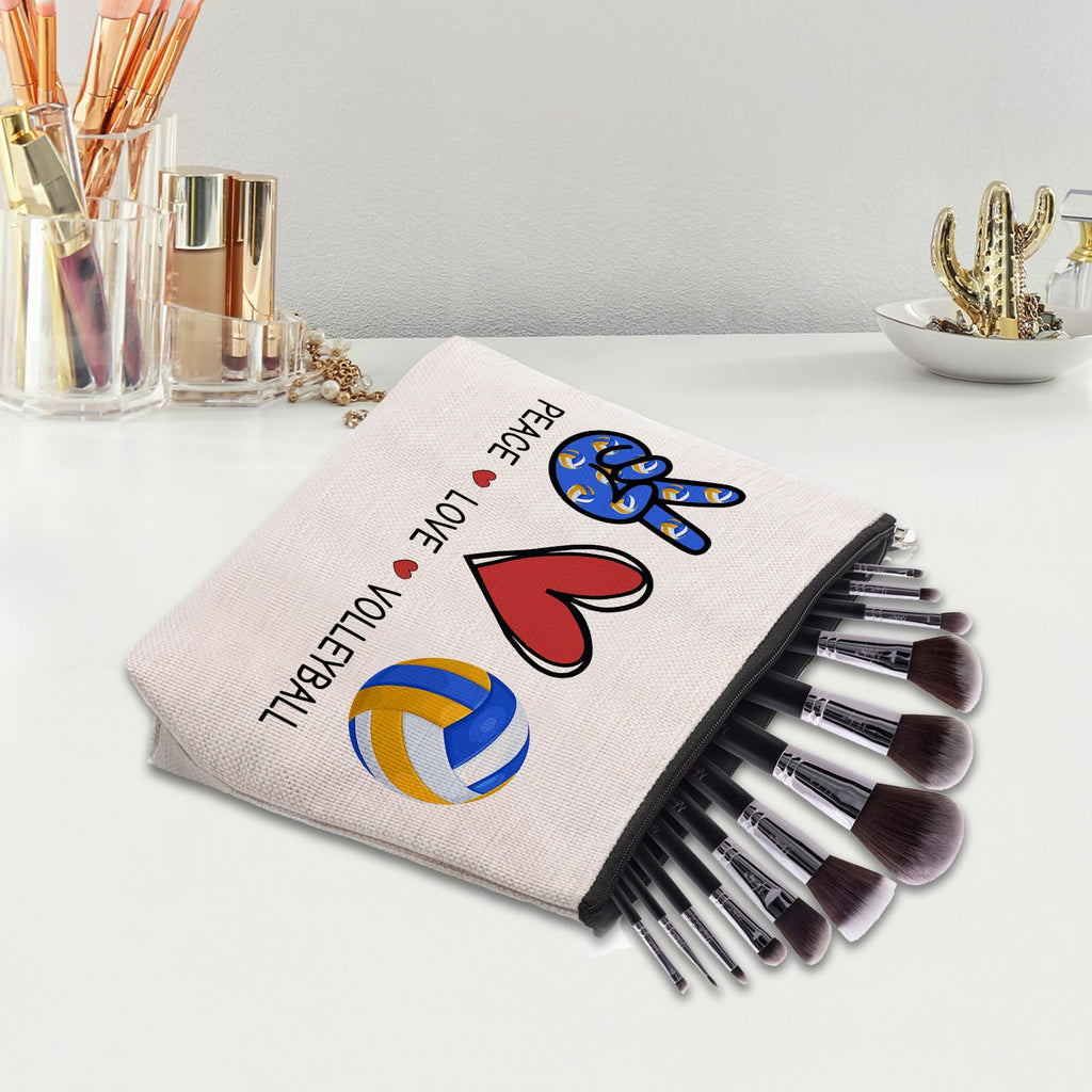 CEASQVAA Volleyball Gifts for Women: Inspirational Makeup Cosmetic Bag, Travel Pouch