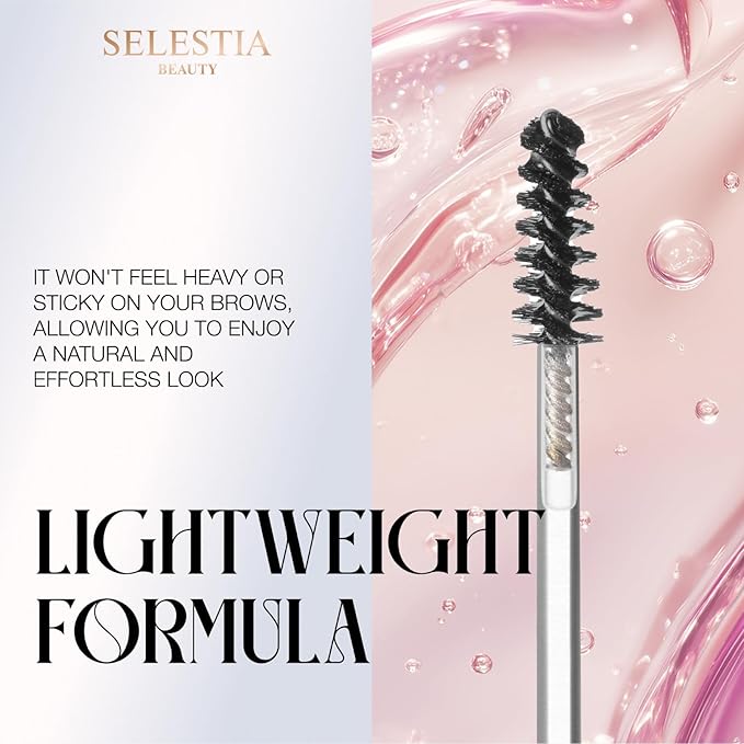 SELESTIA BEAUTY Clear Eyebrow Gel – Long-Lasting Formula for Strong Hold & Natural Finish, Clump & Flake Free – Taming & Defining Brow Lamination Gel, 0.095 fl.oz. – Strong As You Are