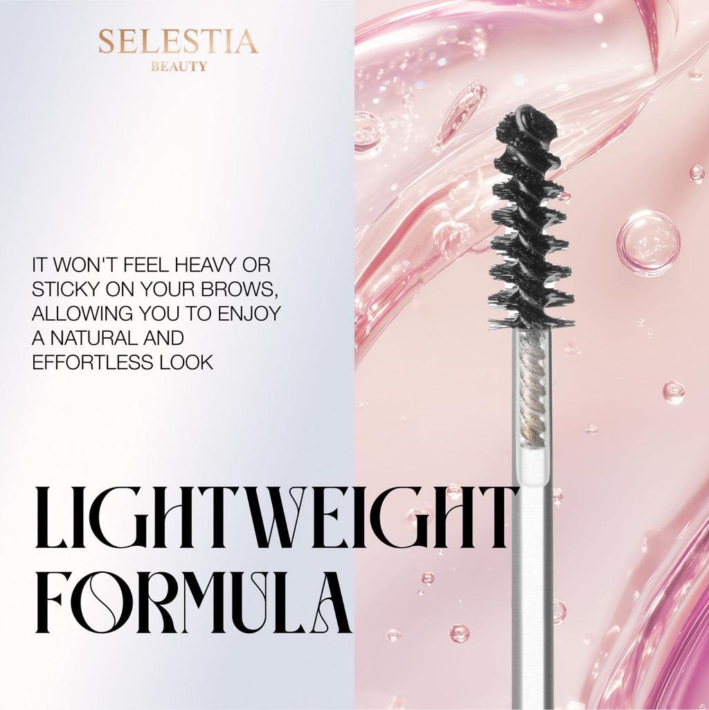 SELESTIA BEAUTY Clear Eyebrow Gel – Long-Lasting Formula for Strong Hold & Natural Finish, Clump & Flake Free – Taming & Defining Brow Lamination Gel, 0.095 fl.oz. – Strong As You Are