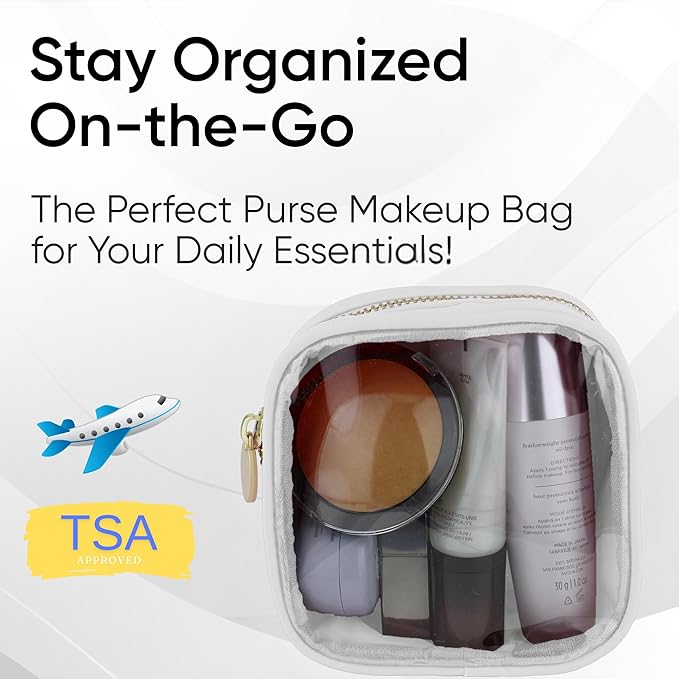Mini Clear Cosmetic Pouch for Travel & Purse by DANCOUR