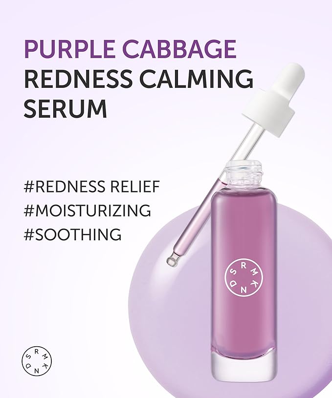 SERUMKIND Purple Cabbage Drop Serum, Soothing & Comfort Care, Red Cabbage Extract, Beta-Glucan, Korean Skincare (1.01 fl oz / 30 ml)