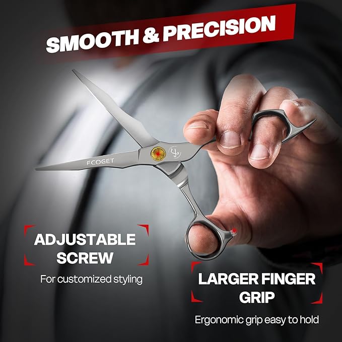 Professional Hair Cutting Scissors Kit, Thinning Shears, High-End 440C Stainless Steel Barber scissors with Sharp Edge Blades, 6.8 inch Hair Cutting Shears, Right Hand Hair Scissors for Salon, Home