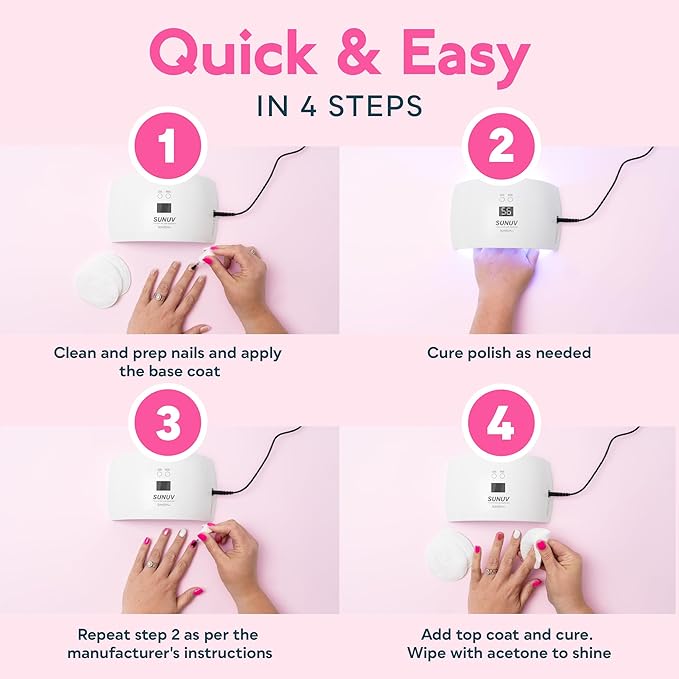 SUNUV UV LED Nail Lamp, UV Light for Gel Nail Polish Dryer SUN9Xplus Pink