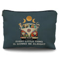 Likjad Boho Blue Hippie Makeup Bag - Peace Love Affirmations Gift