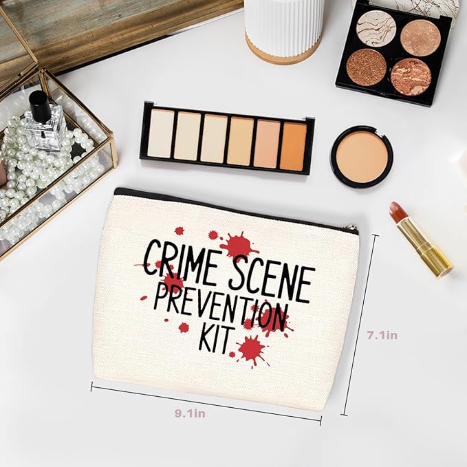 Wenboco Crime Scene Makeup Bag, Travel Makeup Case Cosmetic Bags for Women
