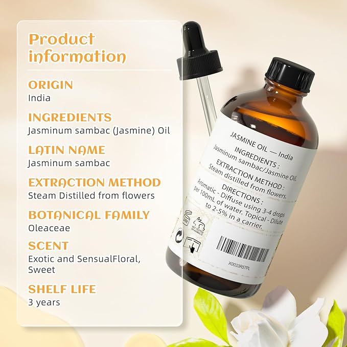 EVOKE OCCU Jasmine Essential Oil for Diffuser, Cleaning & Air Freshening