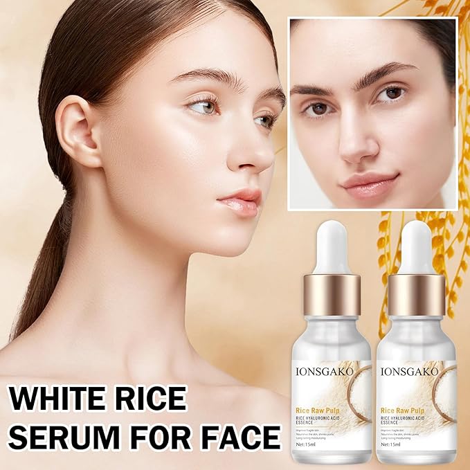 IONSGAKO Crema De Arroz para La Piel De Cara Y Cerrar Los Poros,Serum,2PCS