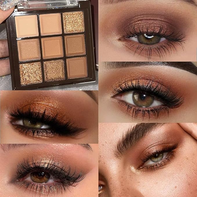CAKAILA Brown Eyeshadow Palette-Neutral Nude Brown Smokey Eye Shadow Palette,Rose Gold Bronze Naked Cream Eyeshadow Palette Makeup,Natural Eyeshadow for Eyes Long Lasting Naturing-Looking
