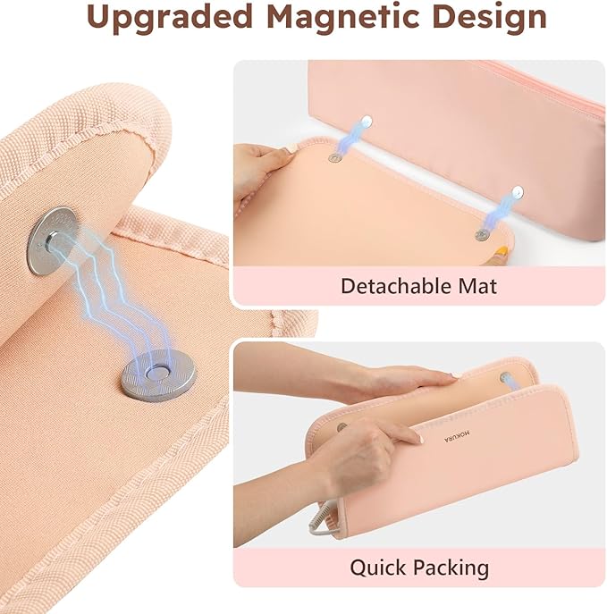 MOKURA Hair Tools Travel Bag with Heat Resistant Mat Gifts for Women, Mon