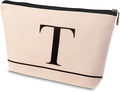 HDYHDY Letter A-Z Initial Personalized Makeup Bags, Birthday Gifts for Women, Monogrammed Gifts for Women Mom Sister Best Friend Bride Bridesmaid, Mothers Day, Christmas, Small Travel Cosmetic Bag (T)