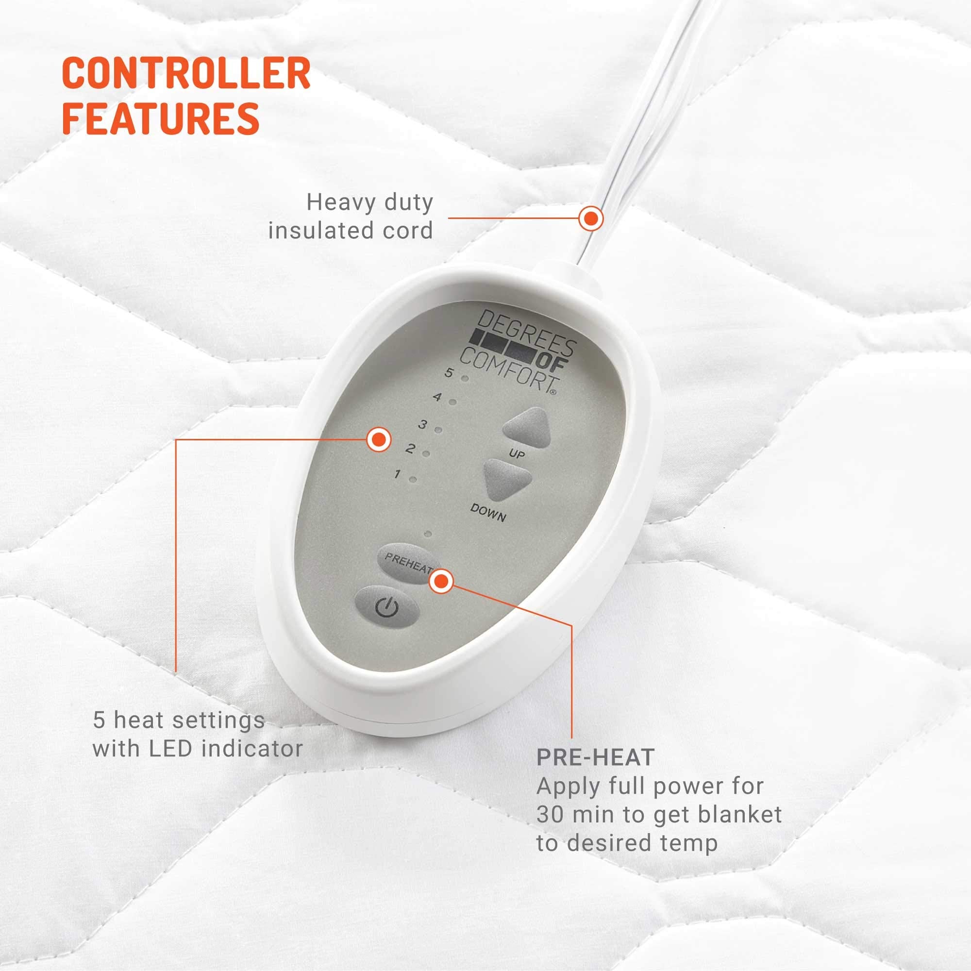 Degrees of Comfort Heated Mattress Pad, Full Electric Bed Warmer